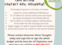 Urgent action alert: tell Gov. Youngkin to accept the budget