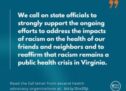 Virginia Health Advocacy Organizations Denounce<br>Commissioner Greene’s Views on Racism and<br>Public Health