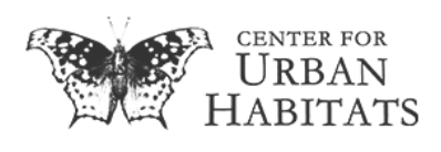 Logo with title and a black and white drawing of a butterfly