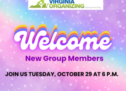 New Member Orientation – Tuesday, October 29