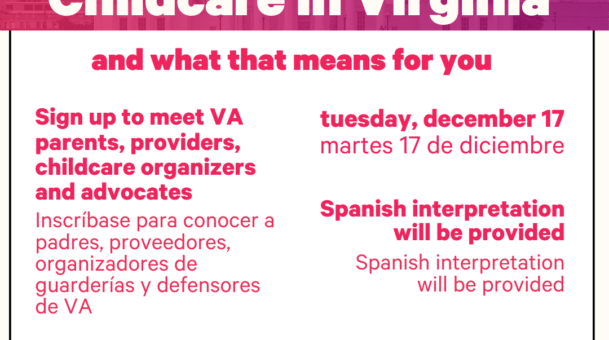 The State of Childcare in Virginia Zoom Meeting – December 17, 2024 at 7 p.m.