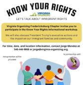 Know Your Rights Workshop in Fredericksburg/Taller «Conozca sus derechos» en Fredericksburg