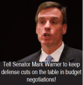 Tell Senator Mark Warner to Keep Defense Cuts on the Table!